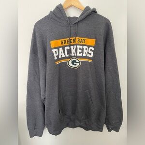Green Bay Packers Hoodie Mens Medium Gray Yellow NFL Football Size XL